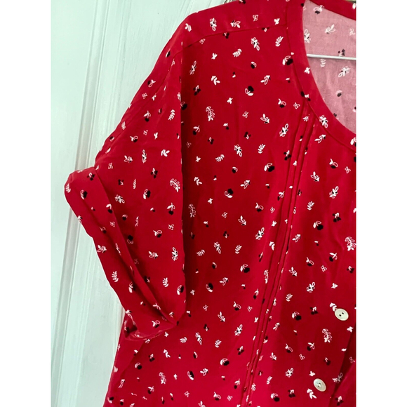 J‎ Jill  Worn once red  front buttons rayon Dress Size L - Picture 5 of 12